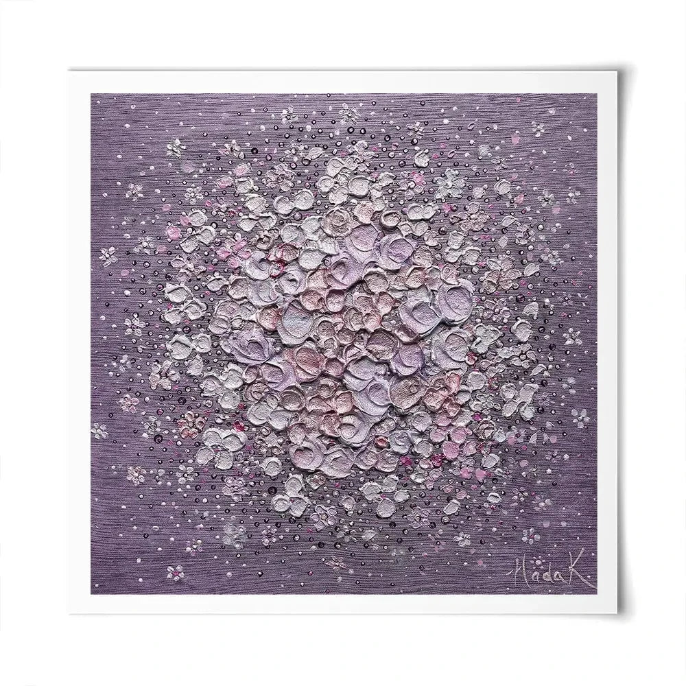 Starry Blossom Purple Square Art Print Starry Blossom Purple Square Art Print wall art product Nada Khatib