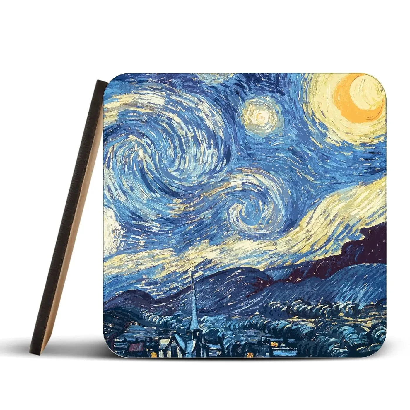 Starry Night Coaster Set Rainbow Soul Tree Coaster Set | Rainbow Soul Tree Art Coasters wall art product Vincent Van Gogh