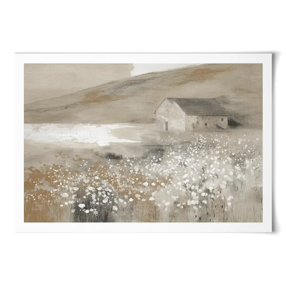 Stone Barn Wildflower Meadow Art Print Stone Barn Wildflower Meadow Art Print wall art product Chromatic Storm Studio