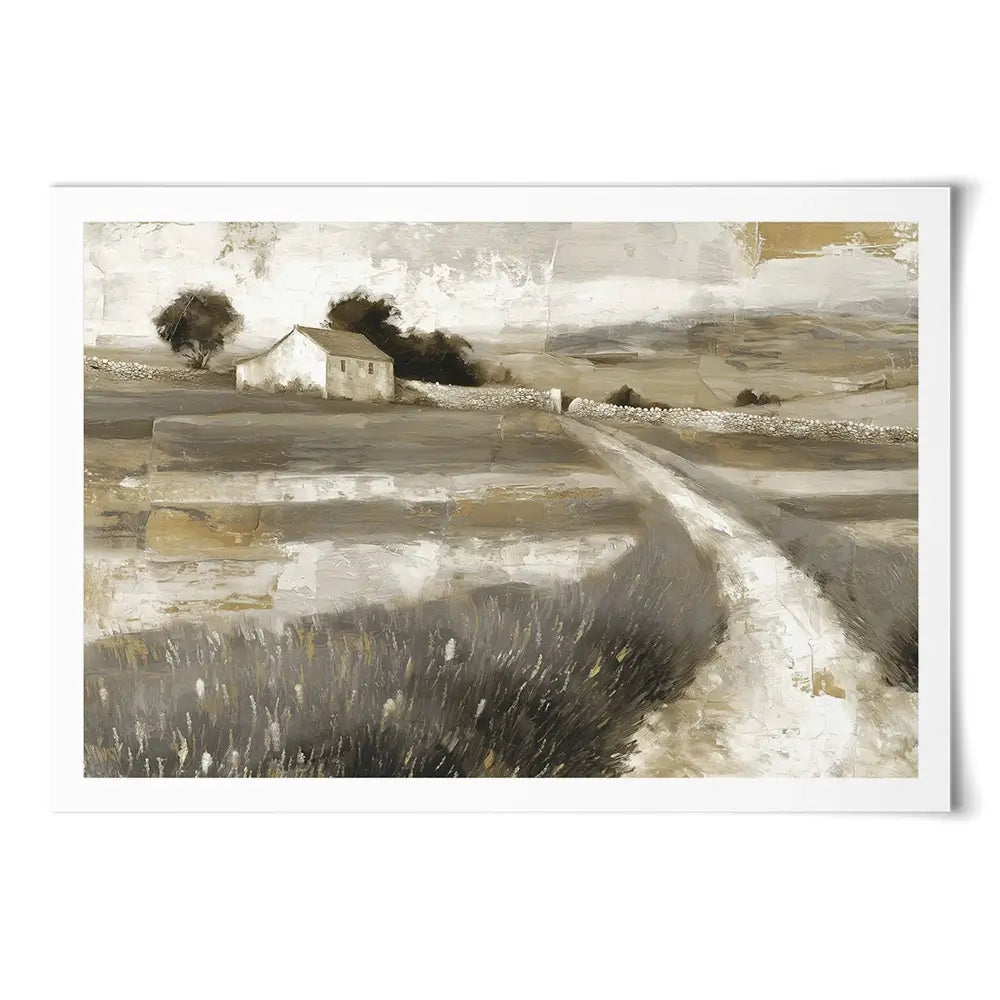 Stone Wall Cottage Art Print Stone Wall Cottage Art Print wall art product Chromatic Storm Studio