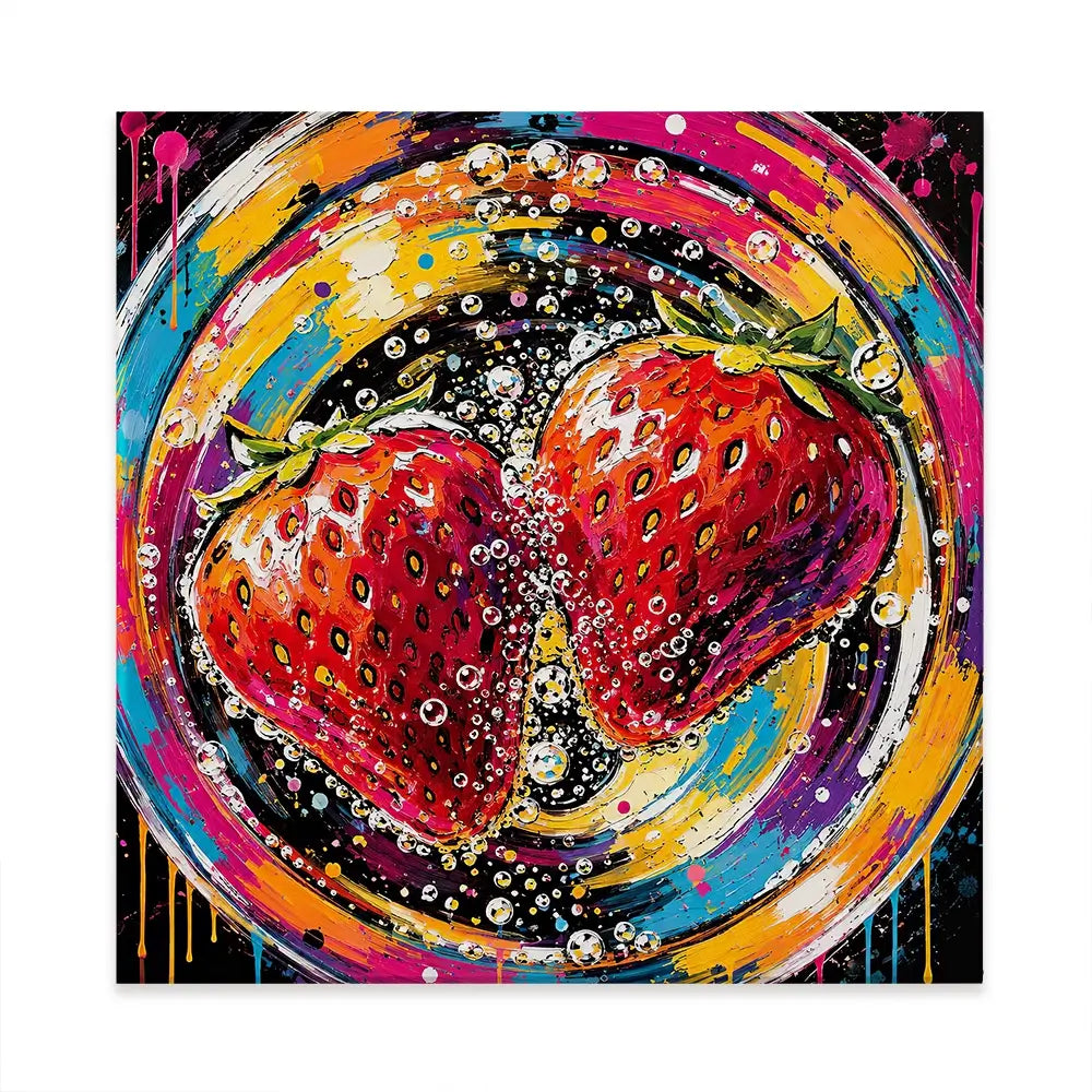 Strawberry Sparkler Cocktail Square Canvas Print Strawberry Sparkler Cocktail Square Canvas Print wall art product David Alexander Elder