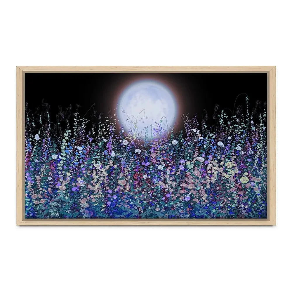 Strawberry Supermoon Rises Over The Meadow At Twilight Canvas Print Strawberry Supermoon Rises Over The Meadow At Twilight Canvas Print wall art product Lena Owens - Independent