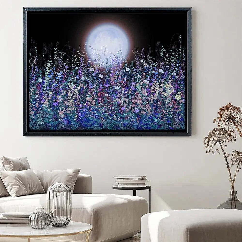 Strawberry Supermoon Rises Over The Meadow At Twilight Canvas Print Strawberry Supermoon Rises Over The Meadow At Twilight Canvas Print wall art product Lena Owens - Independent