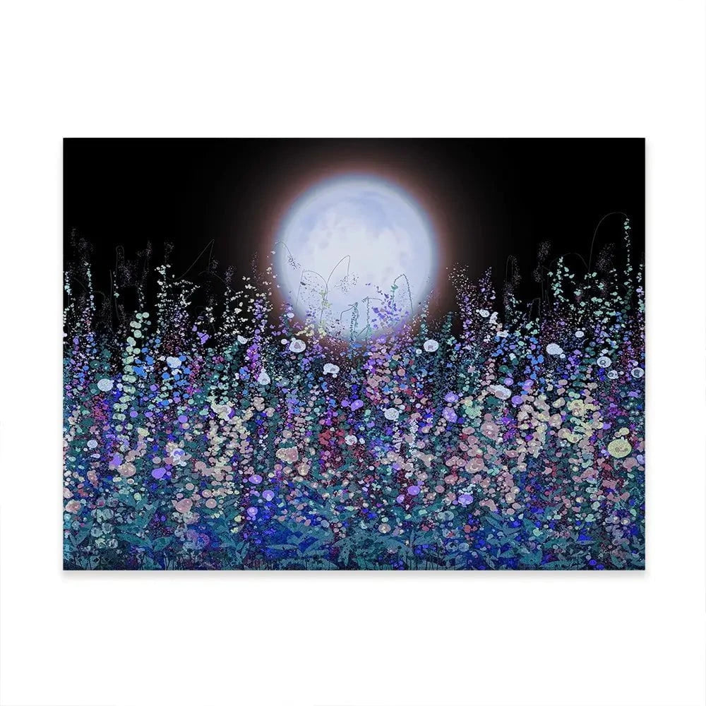 Strawberry Supermoon Rises Over The Meadow At Twilight Canvas Print Strawberry Supermoon Rises Over The Meadow At Twilight Canvas Print wall art product Lena Owens - Independent