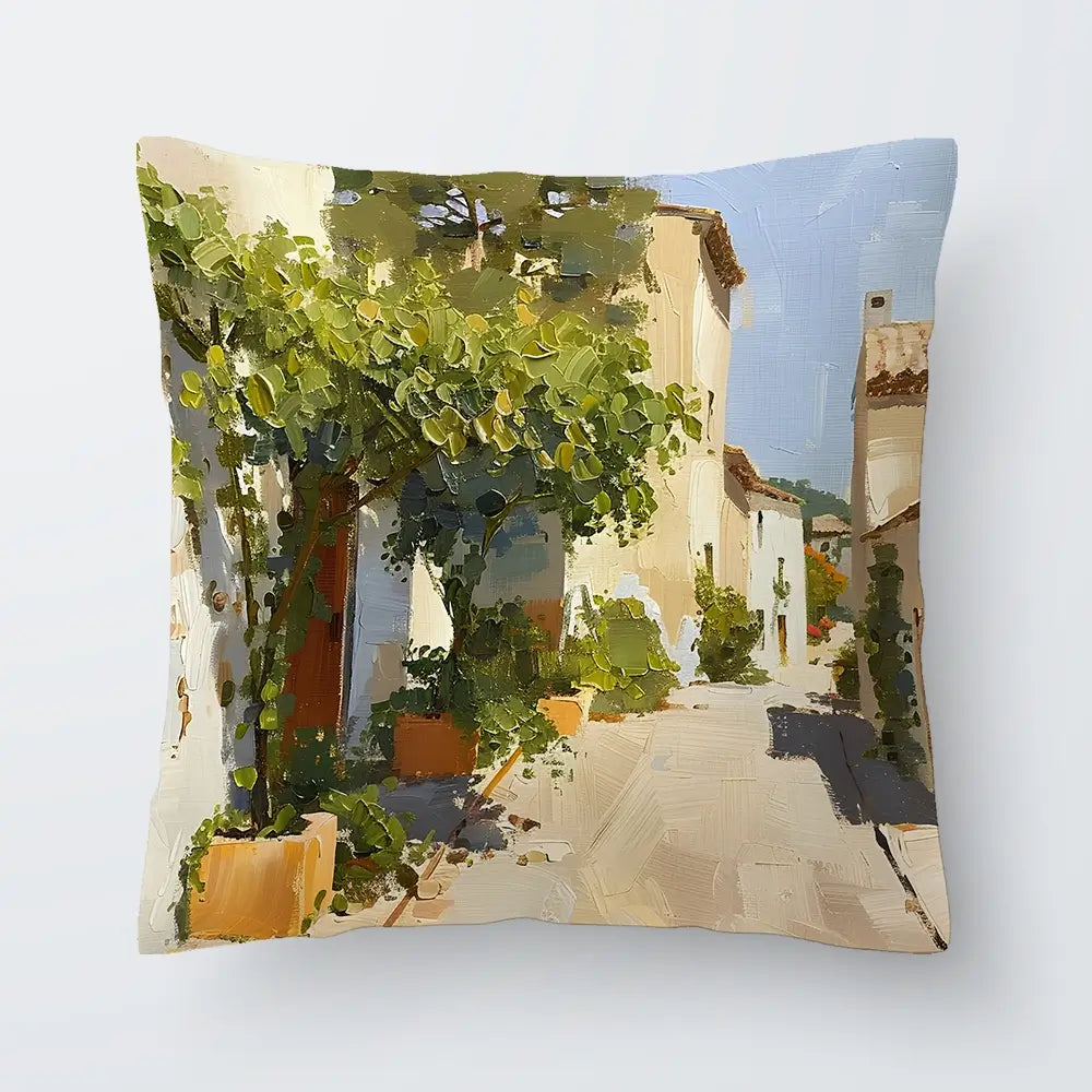 Street In Mallorca Cushion Street In Mallorca Cushion wall art product Elena Avanesova