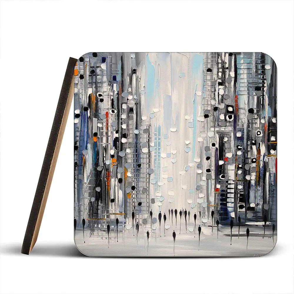 Street Life Coaster Set Rainbow Soul Tree Coaster Set | Rainbow Soul Tree Art Coasters wall art product Ekaterina Ermilkina