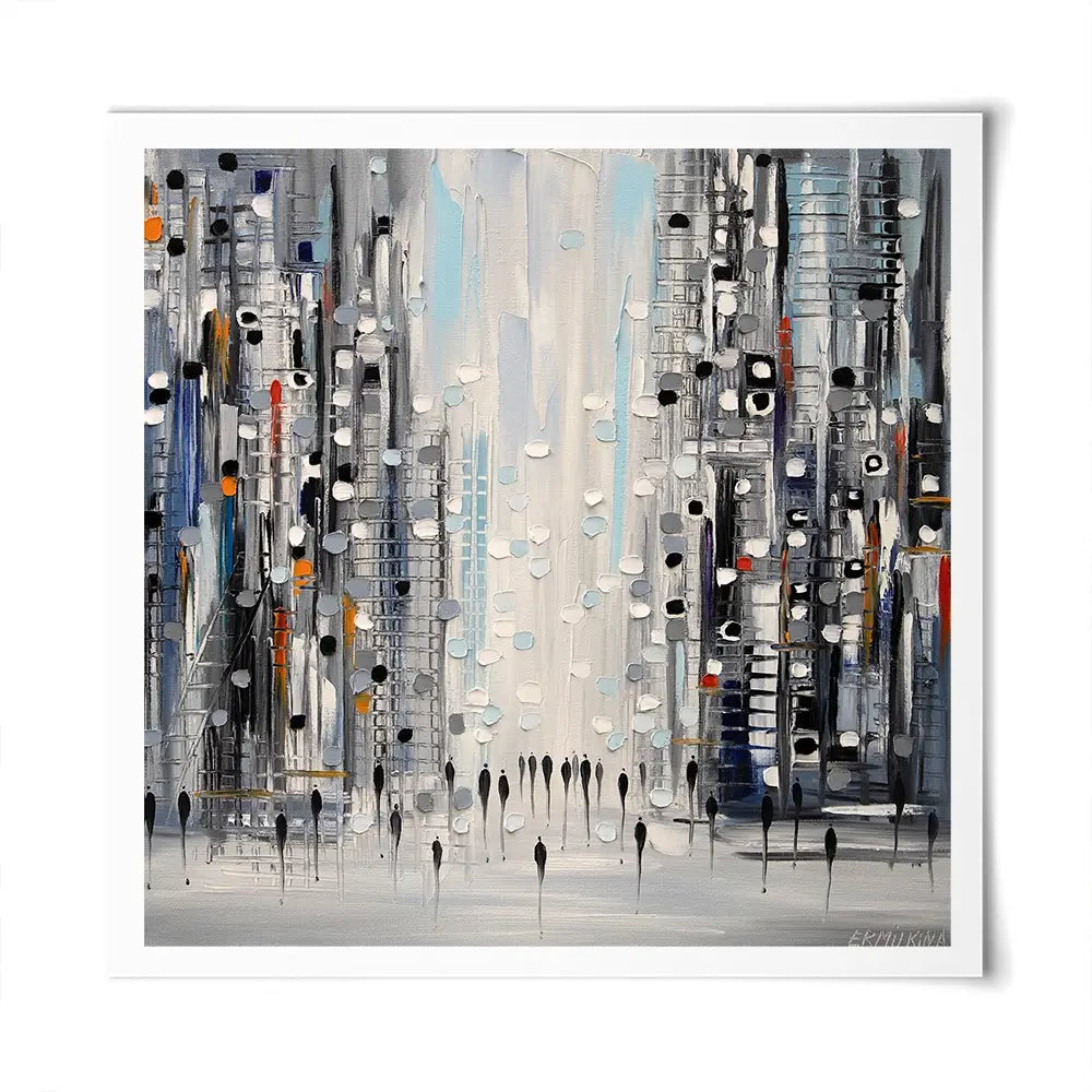 Street Life Square Art Print Street Life Square Art Print wall art product Ekaterina Ermilkina