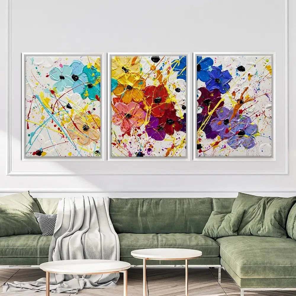 Summer Celebration Trio Canvas Print Summer Celebration Trio Canvas Print | Triptych Canvas Art wall art product Osnat Tzadok