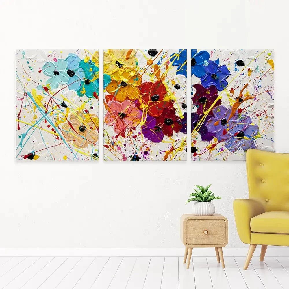 Summer Celebration Trio Canvas Print Summer Celebration Trio Canvas Print | Triptych Canvas Art wall art product Osnat Tzadok