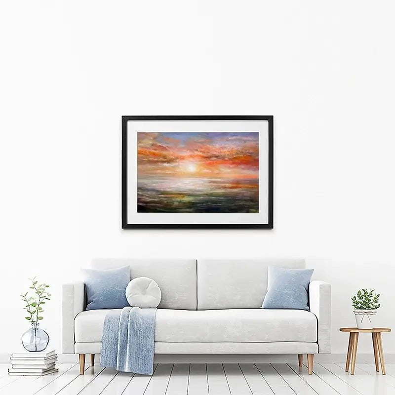 Sun Rising Over Plymouth Sound Framed Art Print Sun Rising Over Plymouth Sound Framed Art Print wall art product Craig Askew
