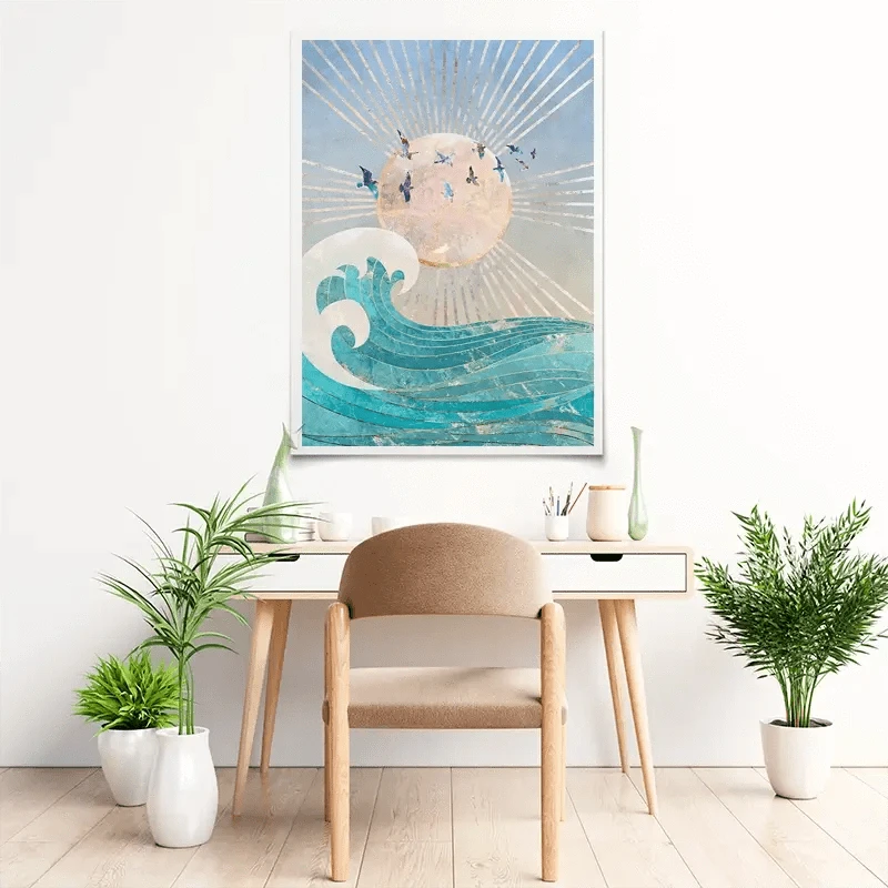 Sun Sea And Birds Art Print Sun Sea And Birds Art Print wall art product Sarah Manovski