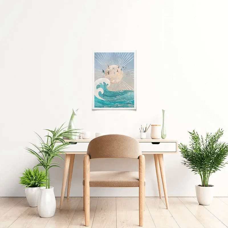 Sun Sea And Birds Art Print Sun Sea And Birds Art Print wall art product Sarah Manovski