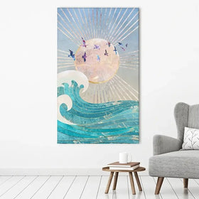 Sun Sea And Birds Canvas Print Sun Sea And Birds Canvas Print wall art product Sarah Manovski