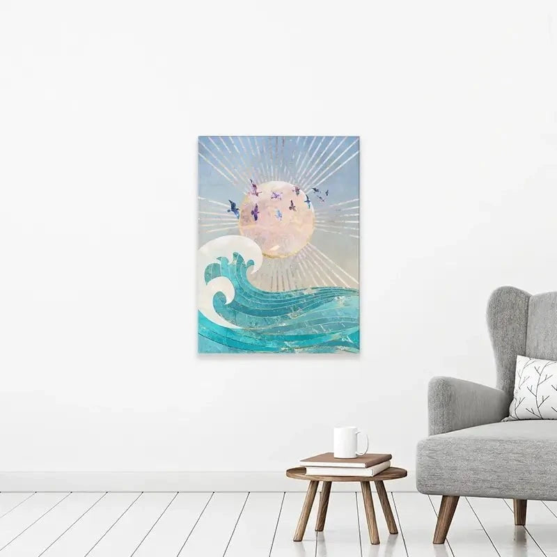 Sun Sea And Birds Canvas Print Sun Sea And Birds Canvas Print wall art product Sarah Manovski
