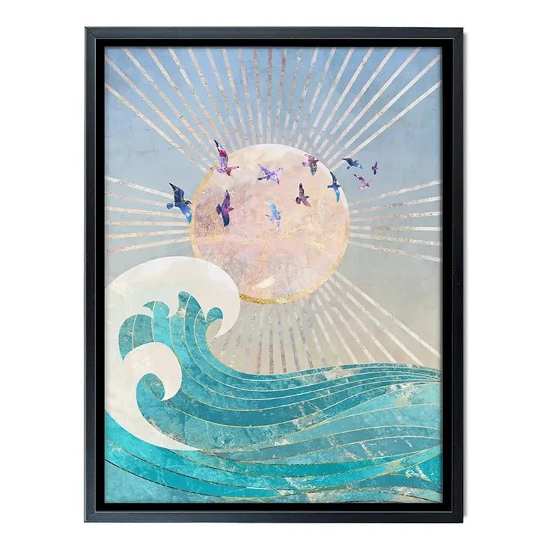 Sun Sea And Birds Canvas Print Sun Sea And Birds Canvas Print wall art product Sarah Manovski