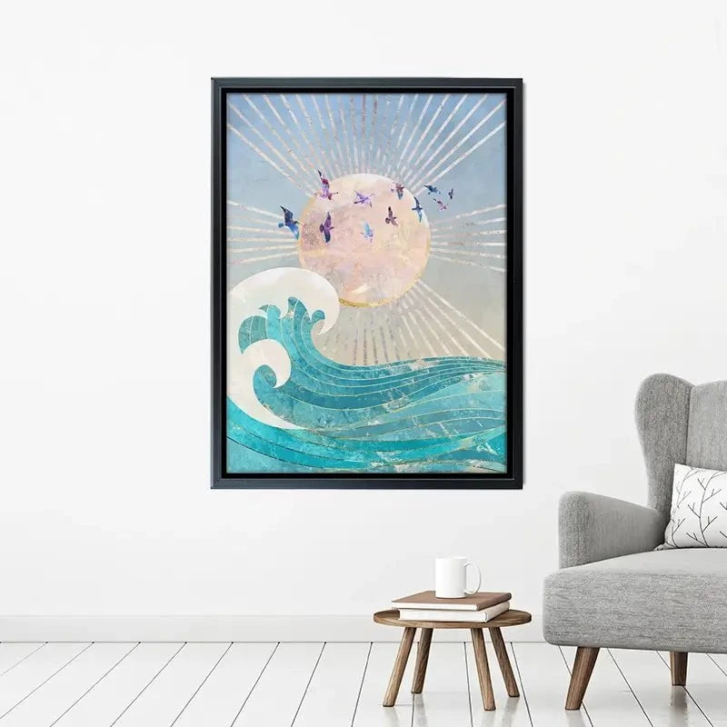 Sun Sea And Birds Canvas Print Sun Sea And Birds Canvas Print wall art product Sarah Manovski