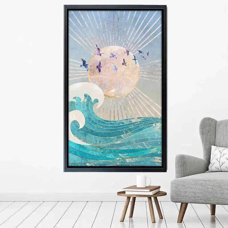 Sun Sea And Birds Canvas Print Sun Sea And Birds Canvas Print wall art product Sarah Manovski