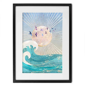 Sun Sea And Birds Framed Art Print Sun Sea And Birds Framed Art Print wall art product Sarah Manovski