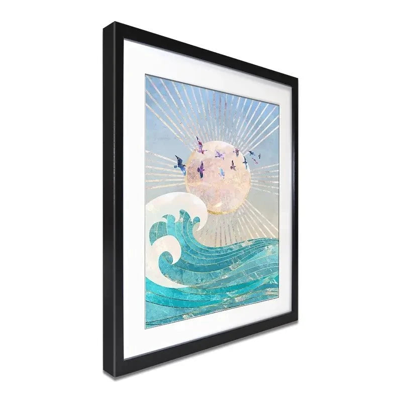 Sun Sea And Birds Framed Art Print Sun Sea And Birds Framed Art Print wall art product Sarah Manovski