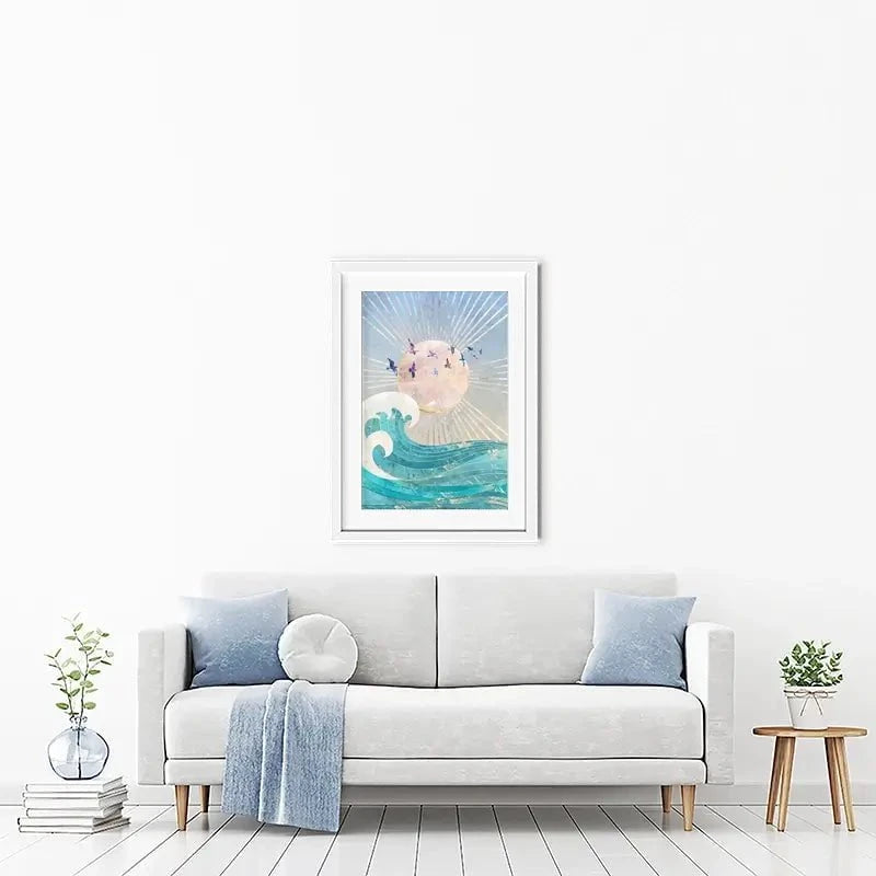 Sun Sea And Birds Framed Art Print Sun Sea And Birds Framed Art Print wall art product Sarah Manovski