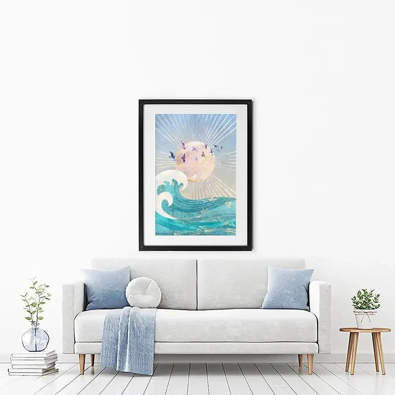 Sun Sea And Birds Framed Art Print Sun Sea And Birds Framed Art Print wall art product Sarah Manovski