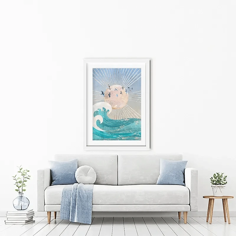 Sun Sea And Birds Framed Art Print Sun Sea And Birds Framed Art Print wall art product Sarah Manovski