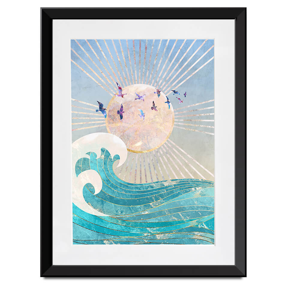 Sun Sea And Birds Framed Art Print Sun Sea And Birds Framed Art Print wall art product Sarah Manovski