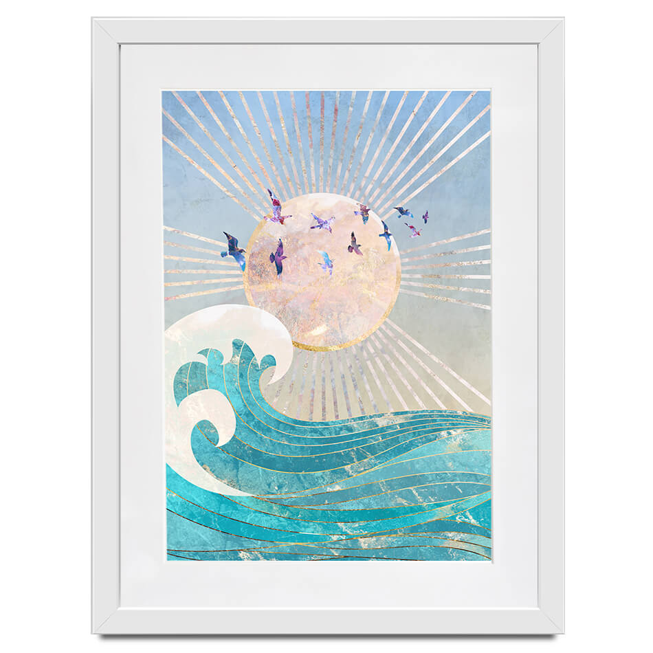 Sun Sea And Birds Framed Art Print Sun Sea And Birds Framed Art Print wall art product Sarah Manovski