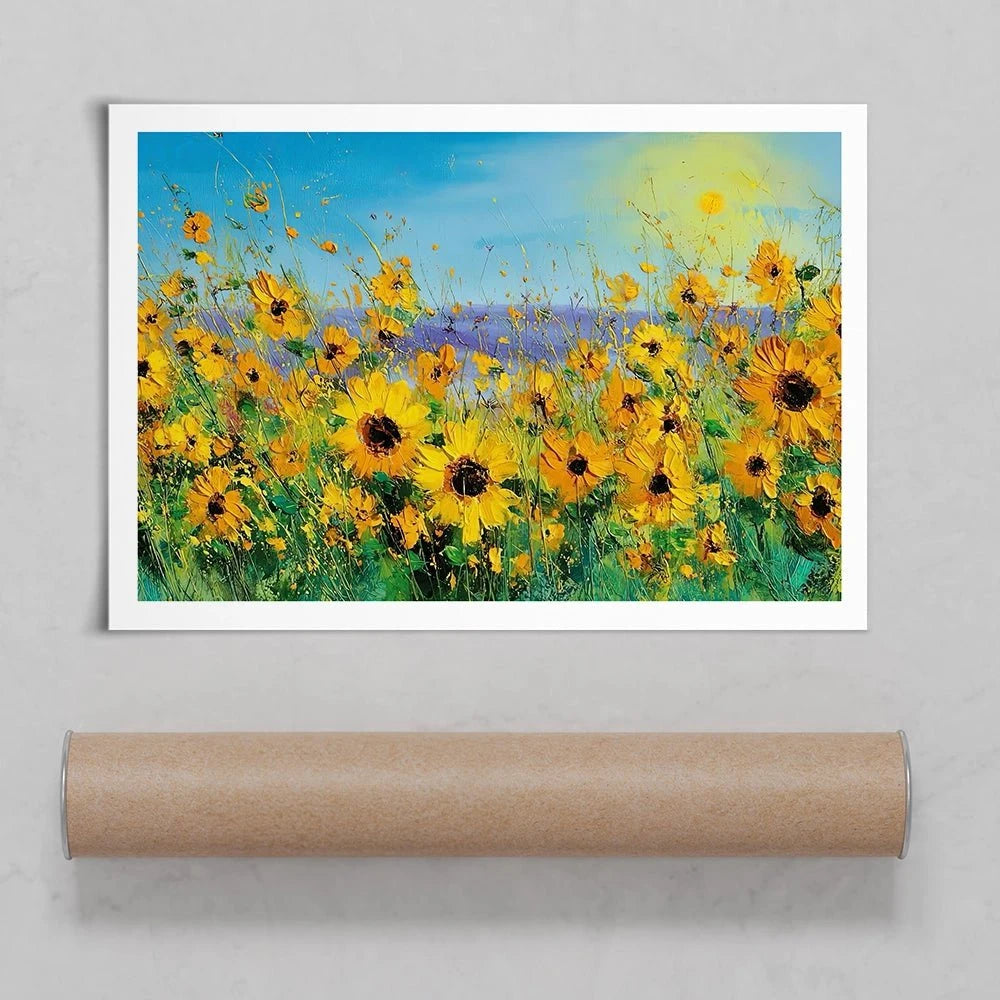 Sunflower Field Explosion Art Print Sunflower Field Explosion Art Print wall art product David Alexander Elder