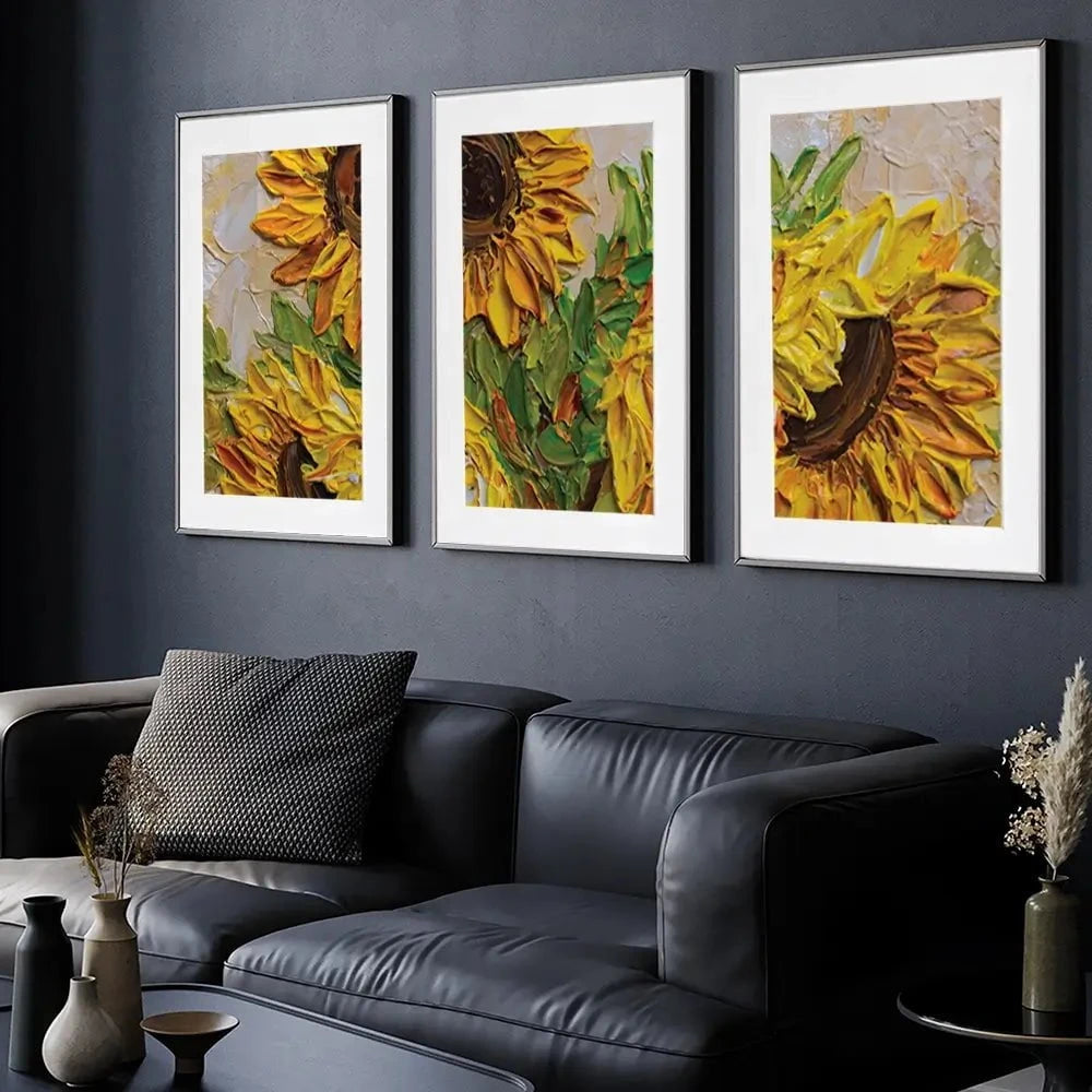 Sunflowers Warmth Framed Art Print Trio Sunflowers Warmth Framed Art Print Trio wall art product Olga Tkachyk