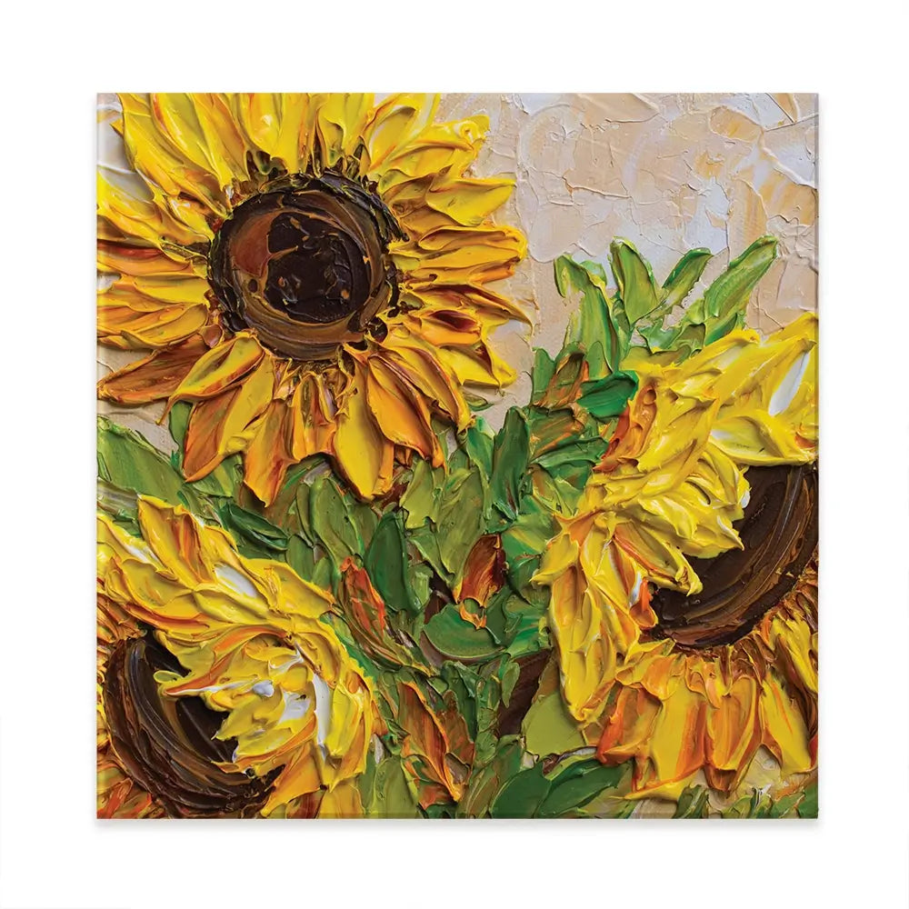Sunflowers Warmth Square Canvas Print Sunflowers Warmth Square Canvas Print wall art product Olga Tkachyk