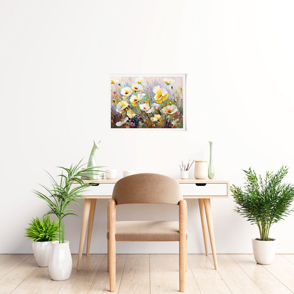 Sunlit Petals Embrace Art Print wall art product Leon Devenice