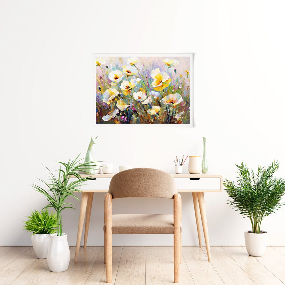 Sunlit Petals Embrace Art Print wall art product Leon Devenice
