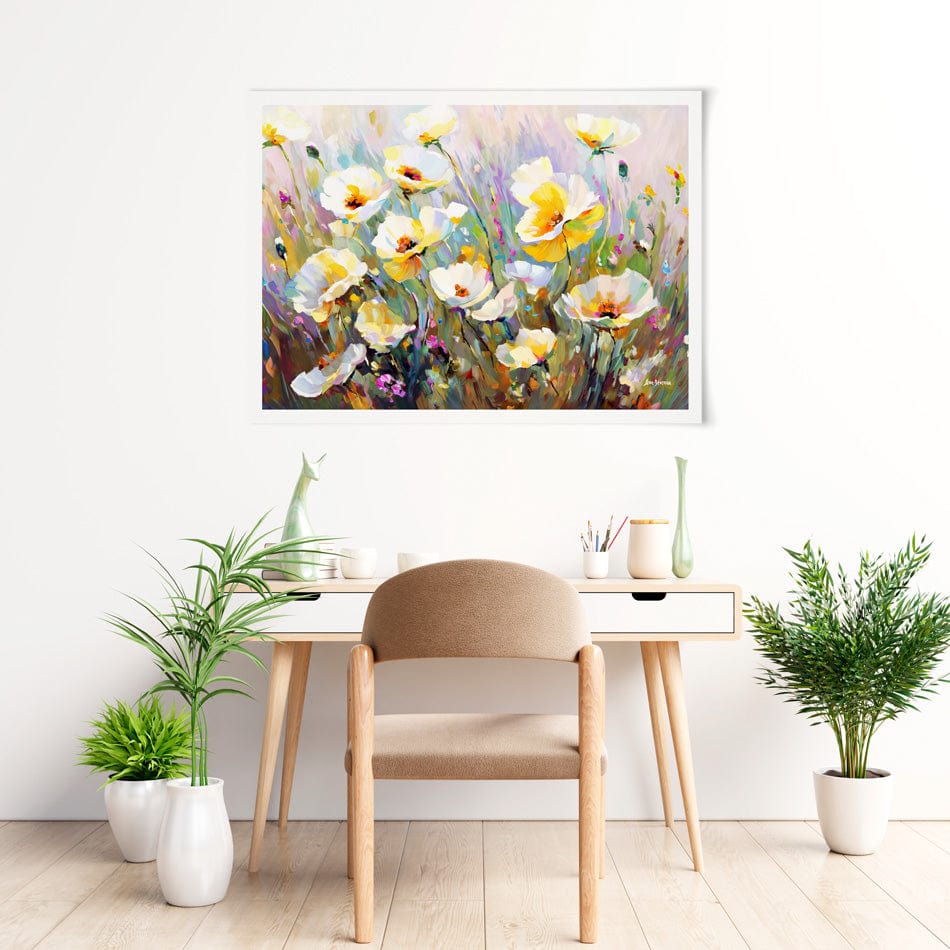 Sunlit Petals Embrace Art Print wall art product Leon Devenice