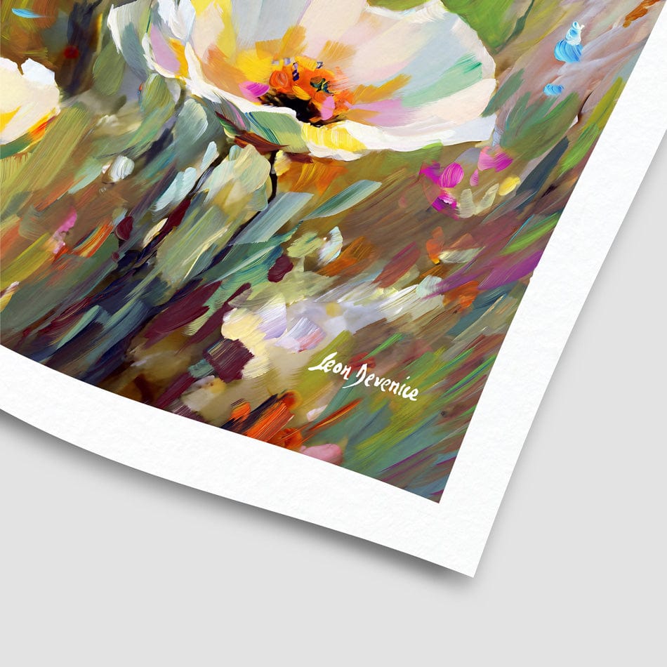 Sunlit Petals Embrace Art Print wall art product Leon Devenice