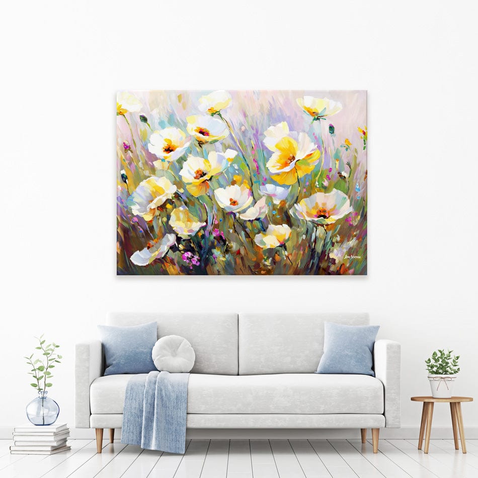 Sunlit Petals Embrace Canvas Print wall art product Leon Devenice