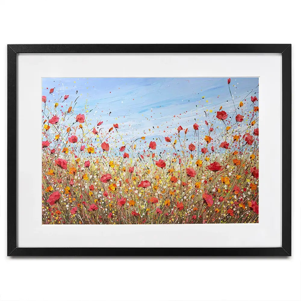 Sunlit Poppies Framed Art Print Sunlit Poppies Framed Art Print wall art product Olga Tkachyk