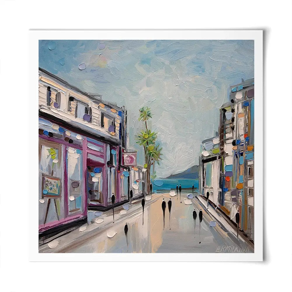 Sunny Shopping Day Square Art Print Sunny Shopping Day Square Art Print wall art product Ekaterina Ermilkina