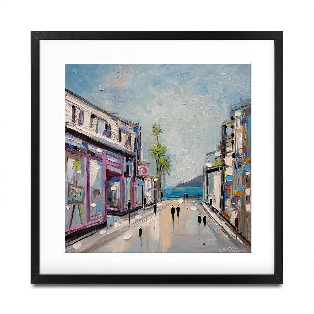 Sunny Shopping Day Square Framed Art Print Sunny Shopping Day Square Framed Art Print wall art product Ekaterina Ermilkina