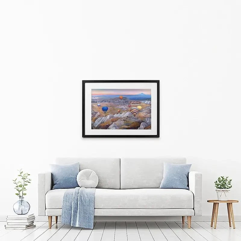 Sunrise Flying In Cappadocia Framed Art Print Sunrise Flying In Cappadocia Framed Art Print wall art product Ekaterina Ermilkina