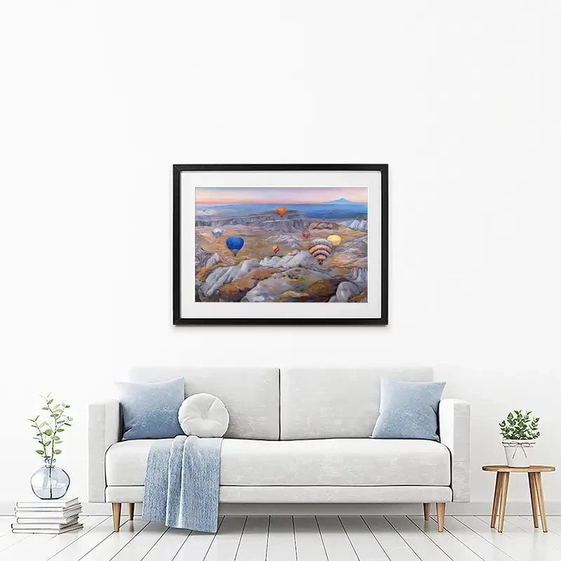 Sunrise Flying In Cappadocia Framed Art Print Sunrise Flying In Cappadocia Framed Art Print wall art product Ekaterina Ermilkina