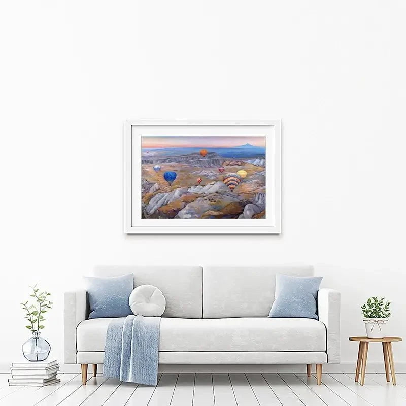 Sunrise Flying In Cappadocia Framed Art Print Sunrise Flying In Cappadocia Framed Art Print wall art product Ekaterina Ermilkina