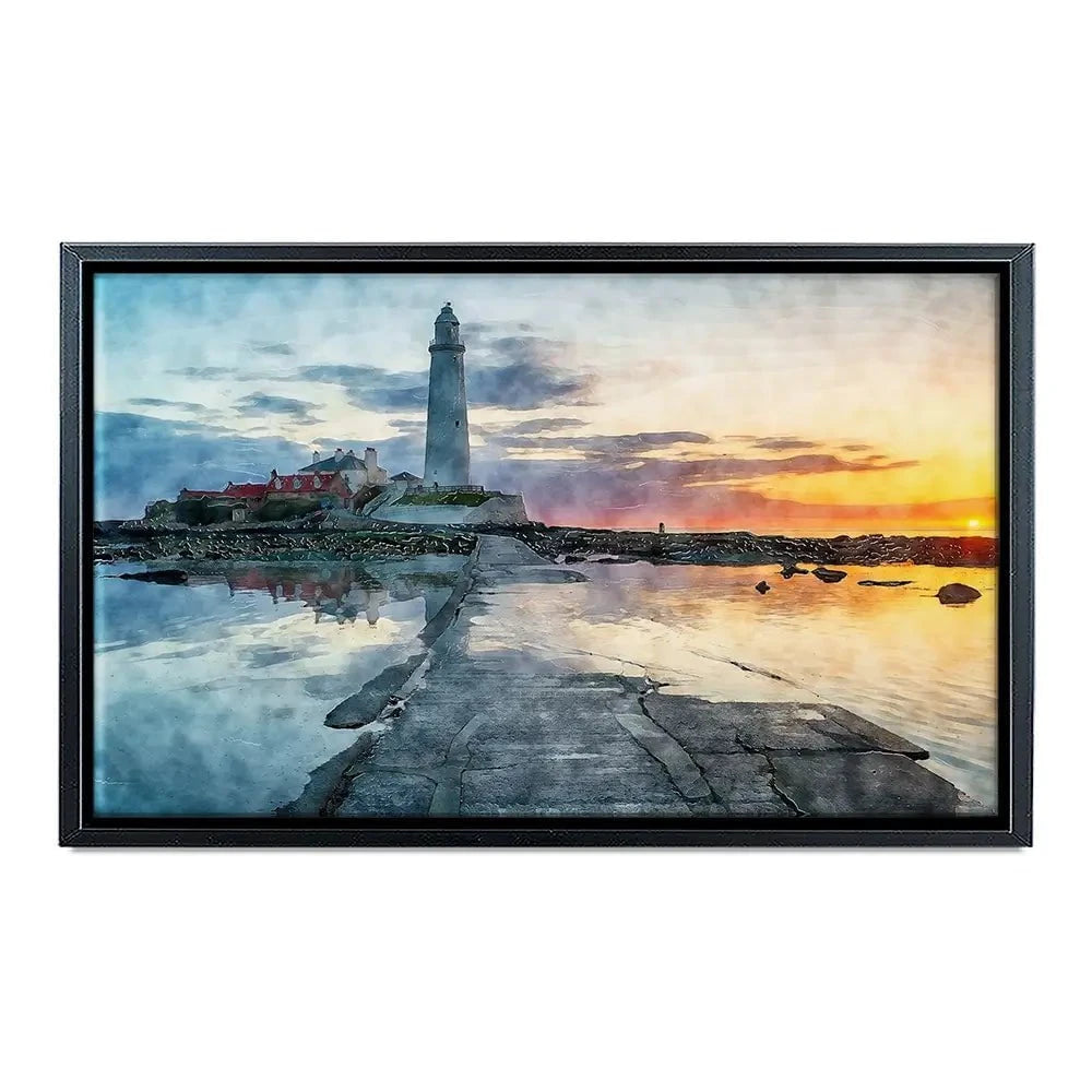 Sunrise Over A Lighthouse Canvas Print Sunrise Over A Lighthouse Canvas Print wall art product Helen Hotson / Shutterstock