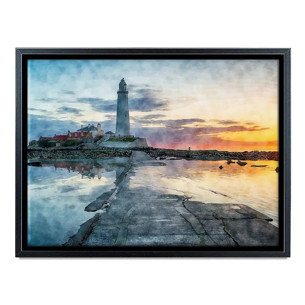 Sunrise Over A Lighthouse Canvas Print Sunrise Over A Lighthouse Canvas Print wall art product Helen Hotson / Shutterstock