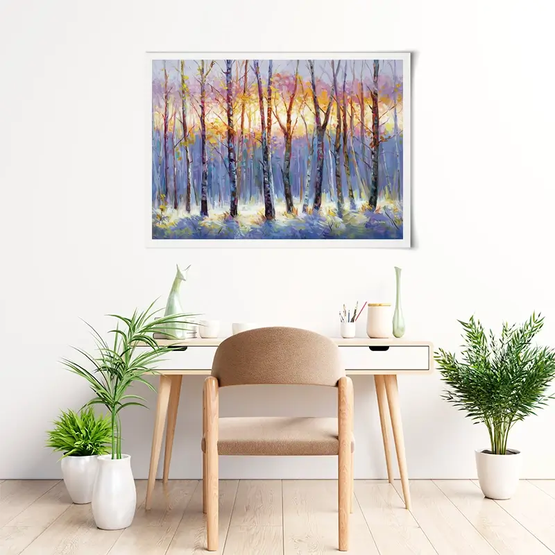 Sunrise Over The Birch Tree Forest Art Print Sunrise Over The Birch Tree Forest Art Print wall art product Leon Devenice