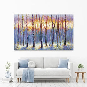 Sunrise Over The Birch Tree Forest Canvas Print Sunrise Over The Birch Tree Forest Canvas Print wall art product Leon Devenice