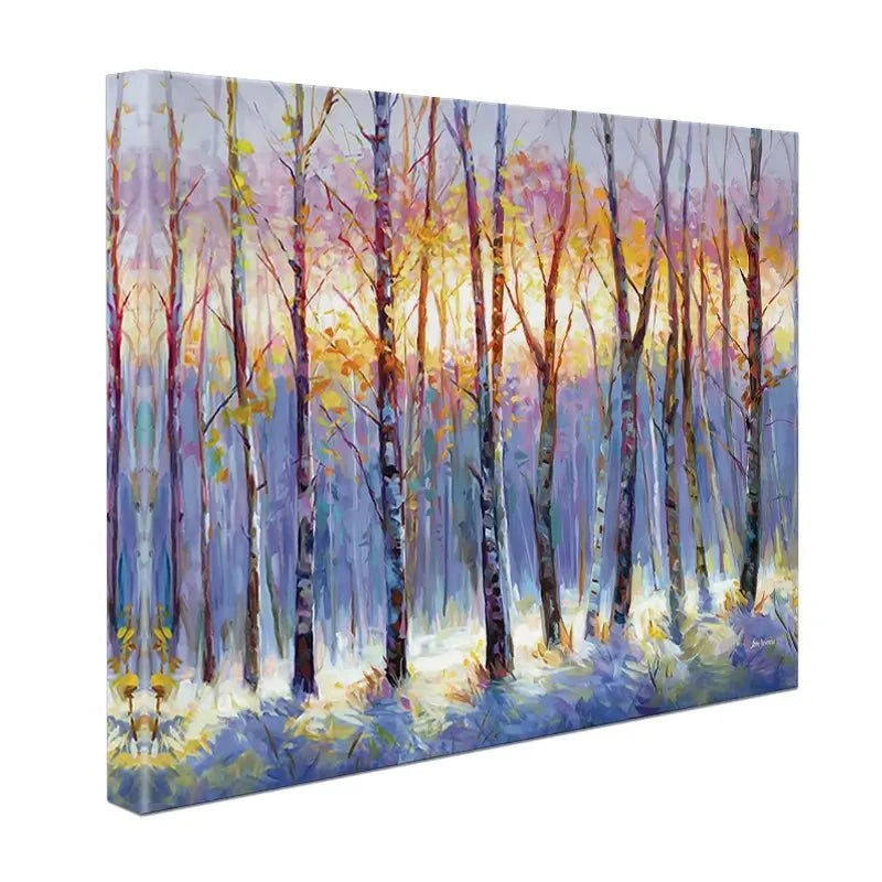 Sunrise Over The Birch Tree Forest Canvas Print Sunrise Over The Birch Tree Forest Canvas Print wall art product Leon Devenice