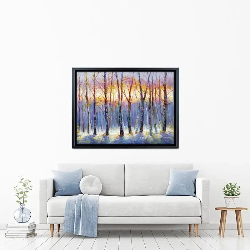 Sunrise Over The Birch Tree Forest Canvas Print Sunrise Over The Birch Tree Forest Canvas Print wall art product Leon Devenice