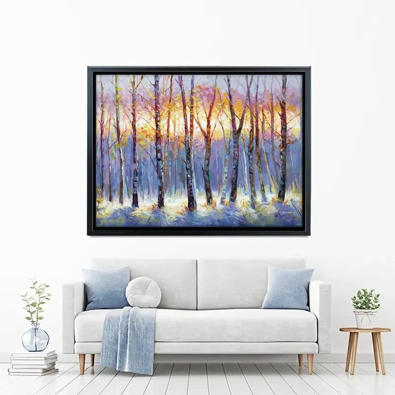Sunrise Over The Birch Tree Forest Canvas Print Sunrise Over The Birch Tree Forest Canvas Print wall art product Leon Devenice