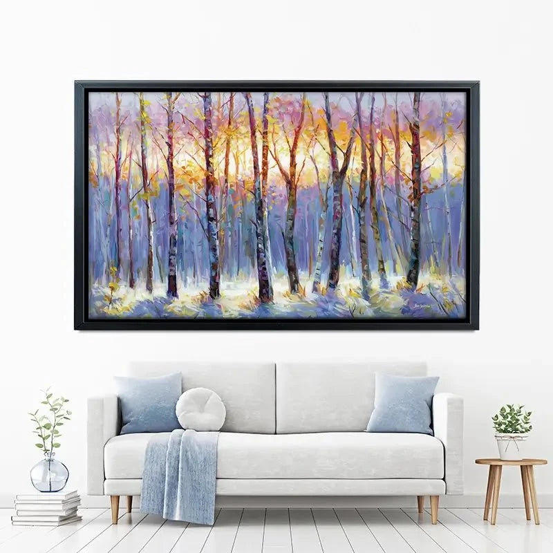 Sunrise Over The Birch Tree Forest Canvas Print Sunrise Over The Birch Tree Forest Canvas Print wall art product Leon Devenice